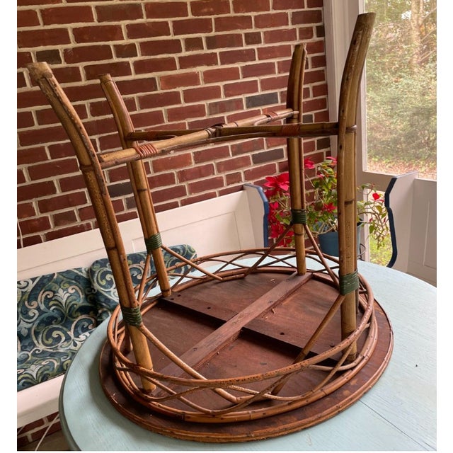 Late 19th Century Antique Victorian Bamboo & Rattan Side Table — j.b. Van Sciver For Sale - Image 5 of 7