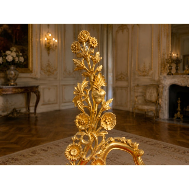 Mid 20c Italian Baroque Gold Red Velvet Side Chairs - Pair For Sale - Image 4 of 8