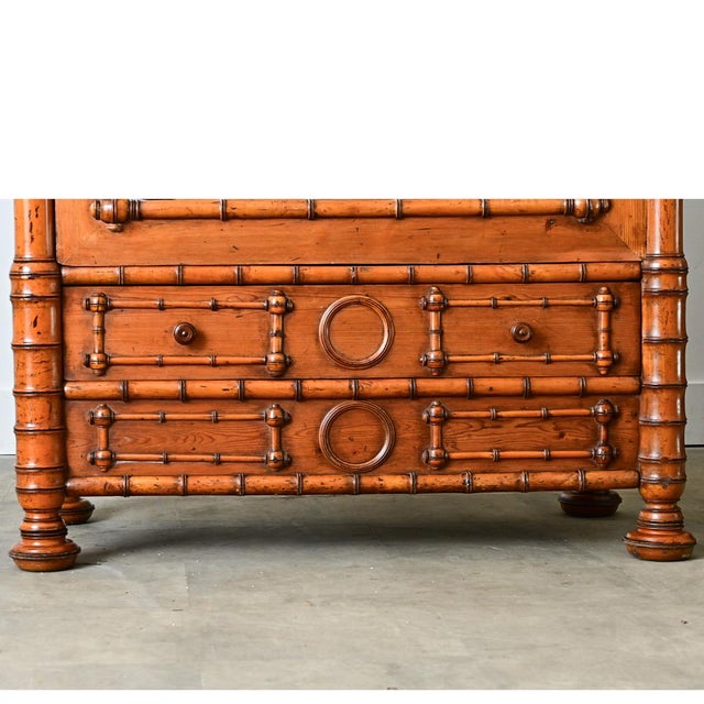It may look like bamboo at first glance, but this 19th-century French armoire is actually solid pine, which has been...