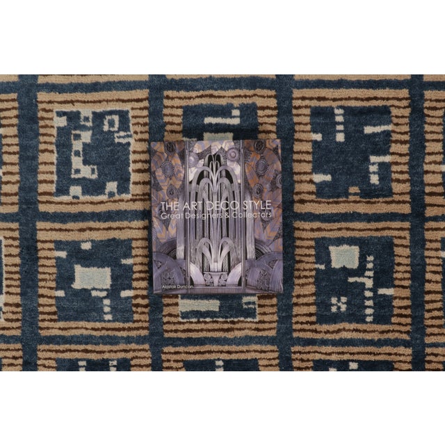 Contemporary Art Deco Style Geometric Blue Wool Rug by Rug & Kilim, India For Sale - Image 10 of 10