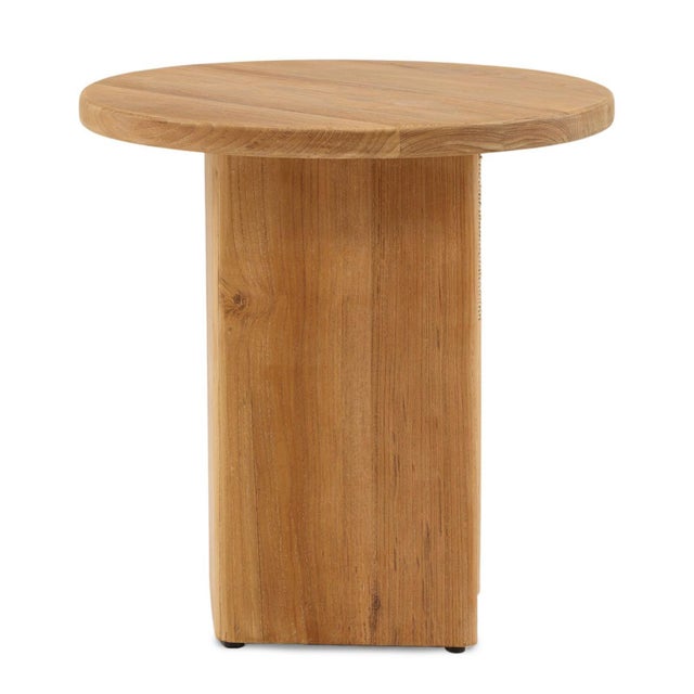 Contemporary Palmera Teak & Rope Outdoor Side Table For Sale - Image 3 of 6