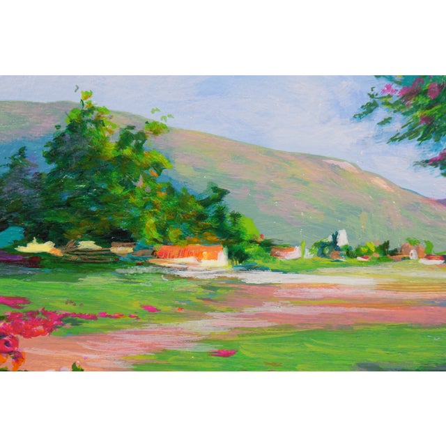 Green 2004 Alex Perez 'Landscape in Provence' Colored Serigraph Print Signed Coa For Sale - Image 8 of 12