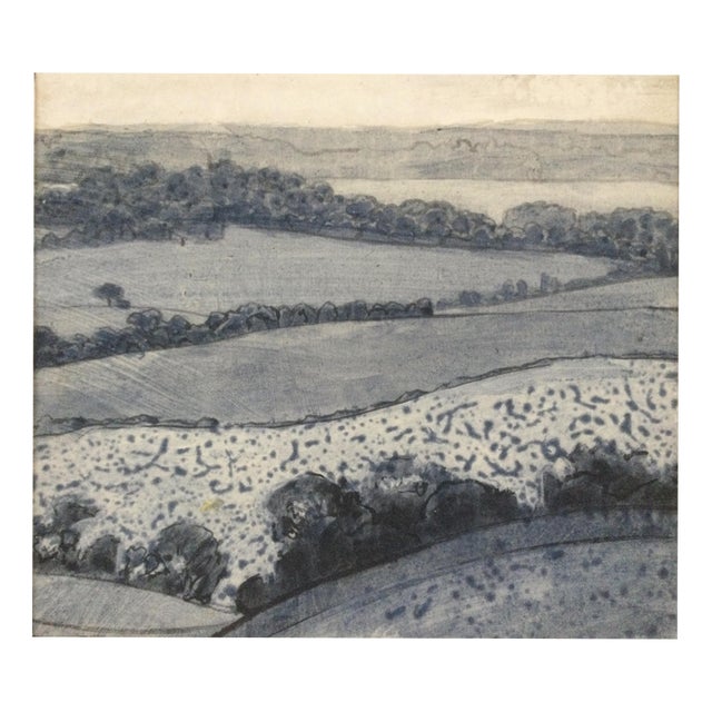 Pierre Pavloff, Landscape, Acrylic on Paper For Sale