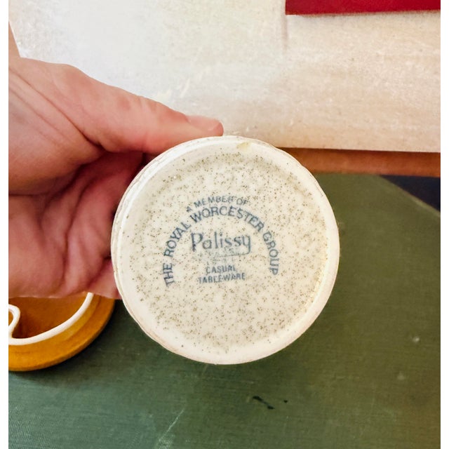1960s Vintage Palissy Royal Worcester Kalabar Honey Jar Small Storage Pot With Spoon Slot For Sale - Image 5 of 7