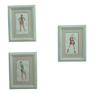 Vintage “A Day at the Beach" Series by Artist Robert Kline - Set of 3 For Sale