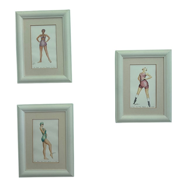 Vintage “A Day at the Beach" Series by Artist Robert Kline - Set of 3 For Sale