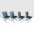 Sculptural Iron X-Frame Dining Chairs in Dark Green Leather – Set of 4 For Sale - Image 4 of 15