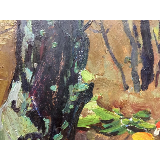 1970s Oil Painting Mushroom Glade Moses Faybovich Gantman For Sale - Image 6 of 10