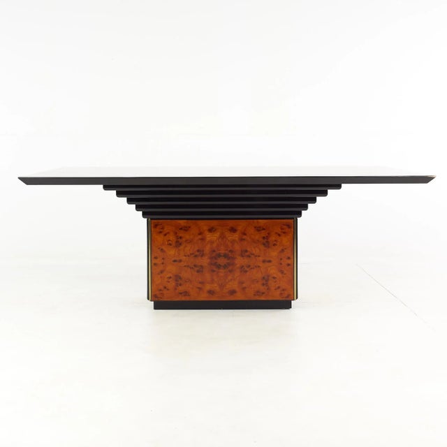 Wood Roche Bobois Mid Century Burlwood Dining Table For Sale - Image 7 of 11