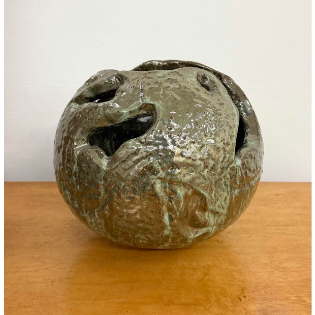 Abstract Vintage Abstract Glazed Handmade Ceramic Sculpture For Sale - Image 3 of 7