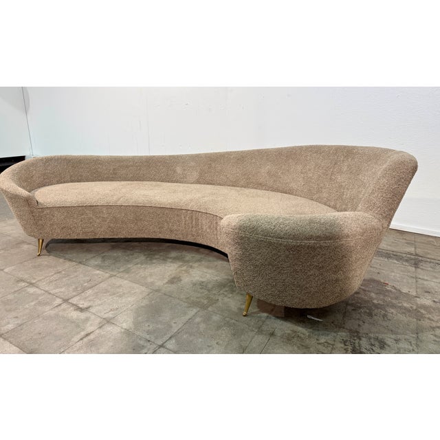 Textile Curved Sofa, Attributed to Federico Munari, Italy, 1960s For Sale - Image 7 of 10