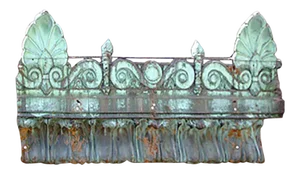 Antique Copper Building Fragment Beaux-Arts Style Repousse Oxidized