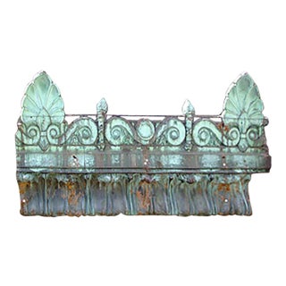 Antique Oxidized Copper Building Fragment Beaux-Arts Style Repousse For Sale