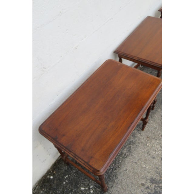 Brown Early 1900s Mahogany Nesting Side End Tables Set of Three 6225 For Sale - Image 8 of 18