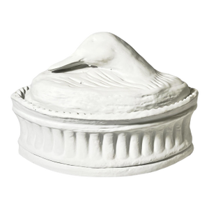 Vintage French White Majolica Pillivuyt Goose Terrine