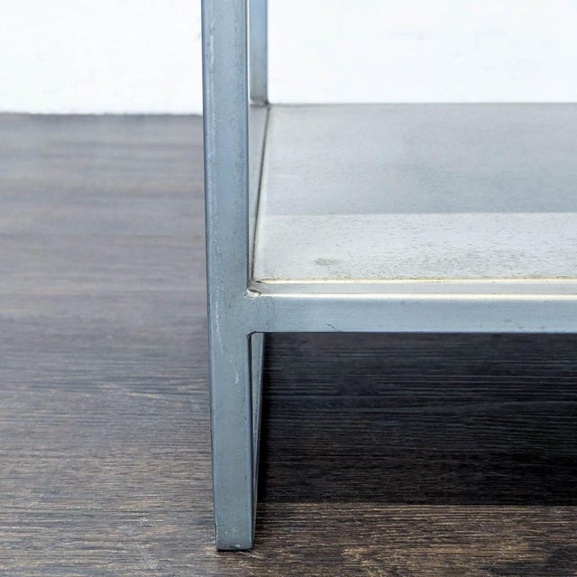Cb2 Proof One Drawer Metal Nightstand With Shelf For Sale - Image 9 of 11