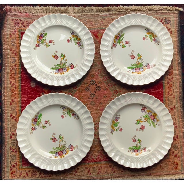 1930s Spode Wicker Lane English Country House Style Dinner Plates For Sale - Image 11 of 12