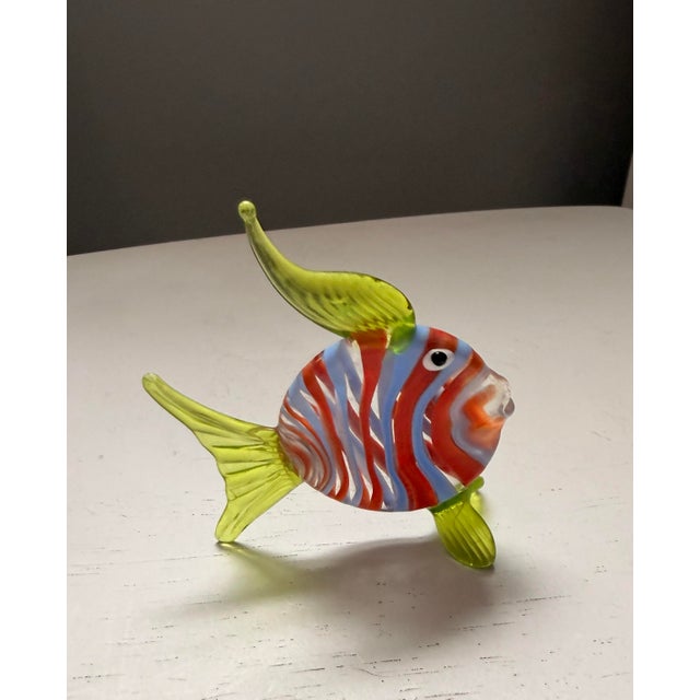 This is a vintage Murano art glass fish figurine handcrafted on the island of Murano, Italy. It features a classic...