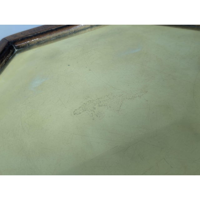 Vintage Octagonal Table with Drawers and Brass Top, 1920s For Sale - Image 9 of 18