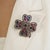 Ruby Red Circa 1890s Style 6.25 Ct Ruby & Kyanite Four Leaf Clover Christmas Brooch Pendant For Sale - Image 8 of 15