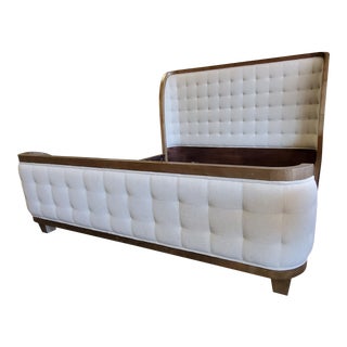 Thomasville Furniture Anthony Baratta White Upholstered King Panel Bed For Sale