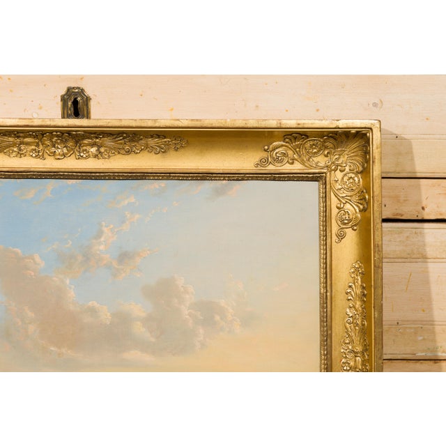 Italian 19th Century Framed Oil on Canvas Painting Depicting Cows in Pastures For Sale - Image 9 of 12