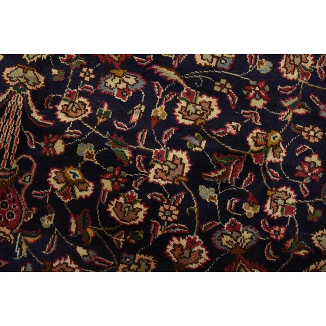 2000 - 2009 Tabriz Rug 6’6” X 9’7” Blue Wool Vintage Traditional Hand-Knotted Carpet For Sale - Image 5 of 15