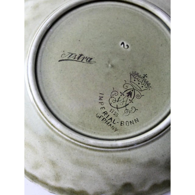 Green Antique Ludwig Wessel Imperial-Bonn Majolica Plate For Sale - Image 8 of 9