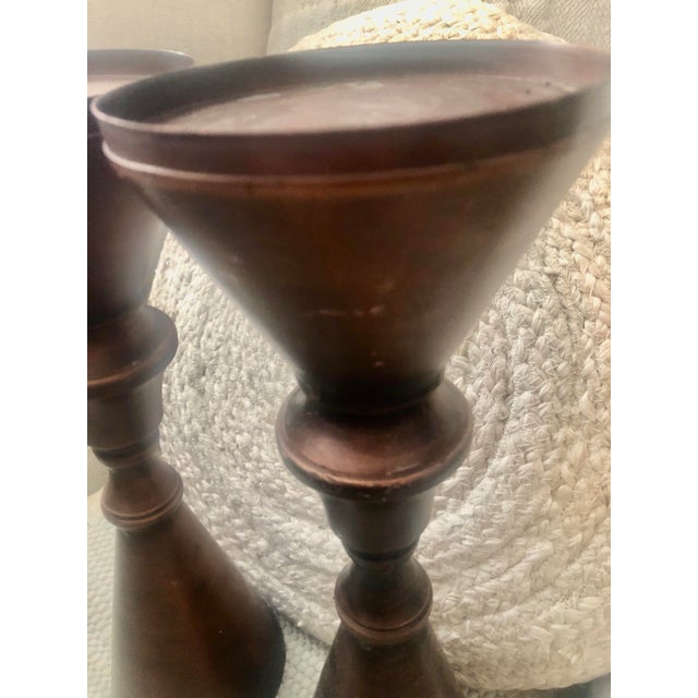 Vintage Copper Candlesticks, Pair For Sale In Houston - Image 6 of 11