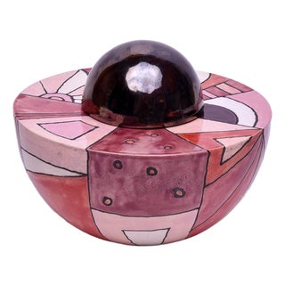Ceramic Urn in Multicolored Red by Heidi Hartmann For Sale