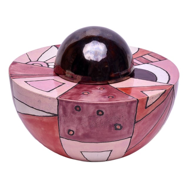 Ceramic Urn in Multicolored Red by Heidi Hartmann For Sale