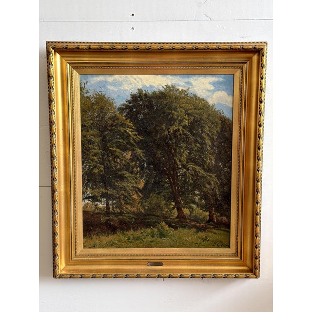 Godfred Christensen, Sunlit Beech Forest, Oil Painting, 1879 For Sale - Image 11 of 11