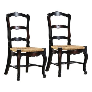 French Ladderback Armless Chair (Set of 2) by Furniture Classics For Sale