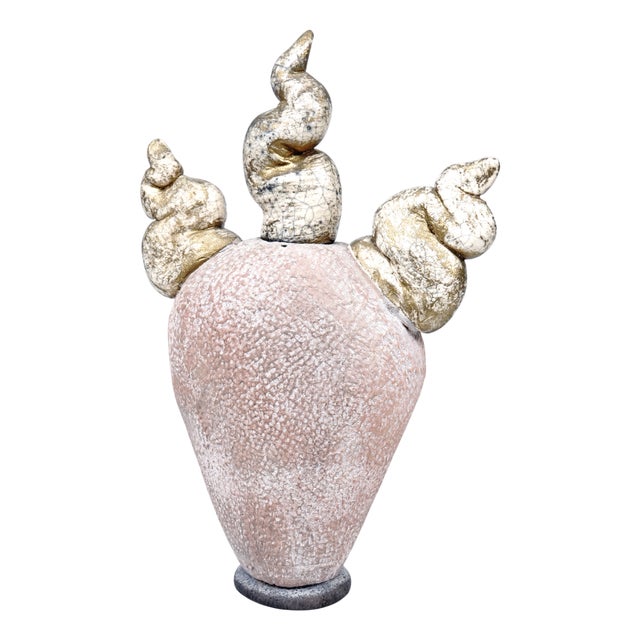 Effluve Raku Bottle by François Belliard For Sale