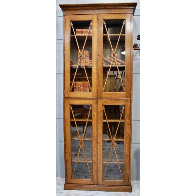 Antique Solid Oak University Bookcase, 1901 For Sale - Image 4 of 14
