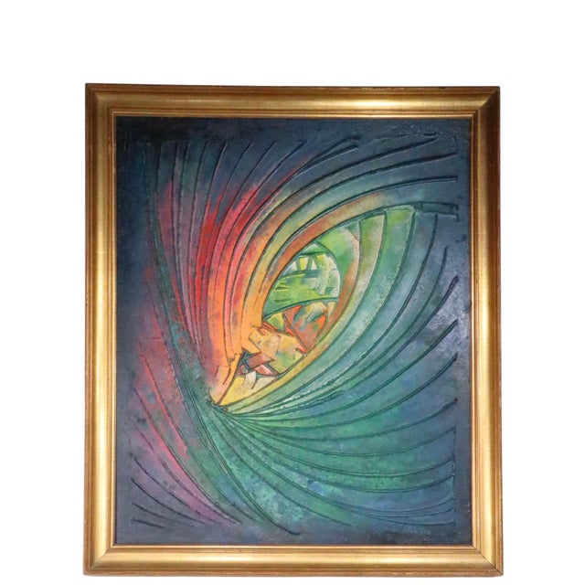 Mid-Century Modern 1960's Abstract Acrylic on Board by Eugene Winters For Sale - Image 3 of 17