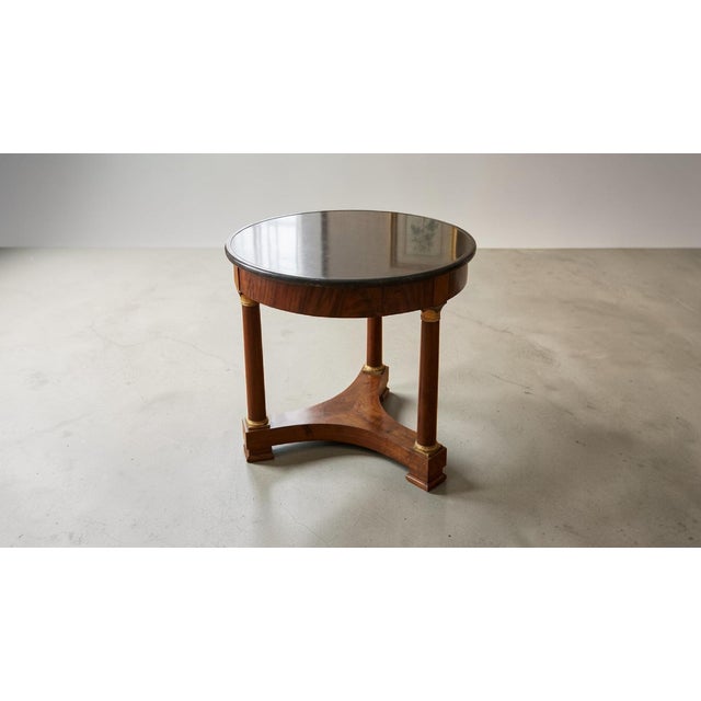 19th Century French Empire Flame Mahogany & Black Marble Center Table Guéridon, 1810 For Sale - Image 3 of 4