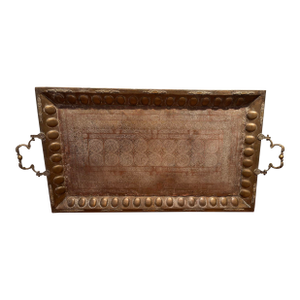 Antique Islamic Mughal Copper Metal Tray Oversized