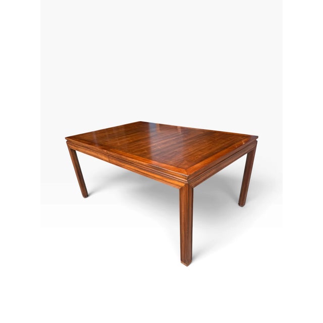 Mid-Century Modern Mid-Century John Widdicomb Walnut Expandable Dining Table With 3 Leaves For Sale - Image 3 of 17