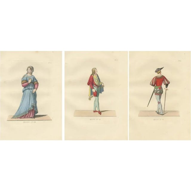 Italian Renaissance Dress, 1845, Paper, Set of 3 For Sale - Image 10 of 10