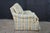 Vintage Swaim Yellow & Blue Plaid Down Filled Library Club Skirted Arm Chair For Sale - Image 18 of 18