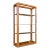 Monumental Vintage Pencil Rattan Waterfall Étagère With Glass Shelves For Sale