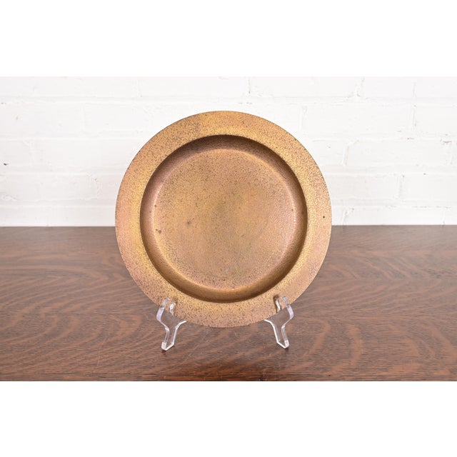 Metal Tiffany Studios New York Bronze Doré Charger Plate or Tray For Sale - Image 7 of 7