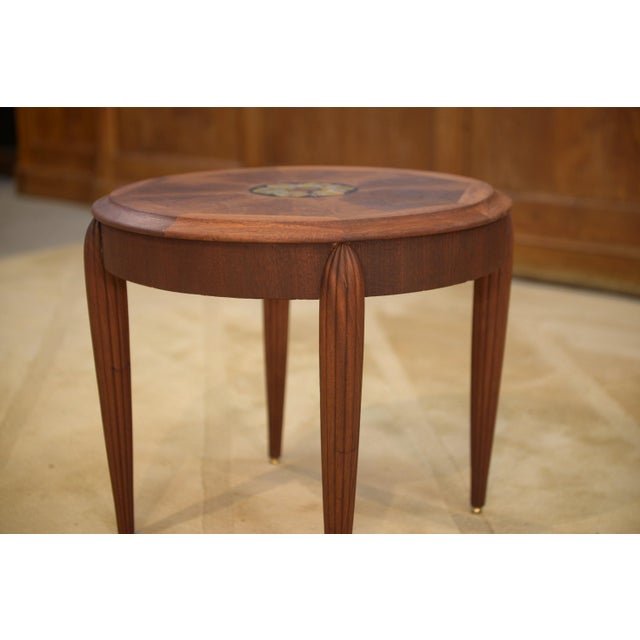 Wooden and Marquetry Side Table attributed to Maurice Dufrêne, 1930s For Sale - Image 3 of 11