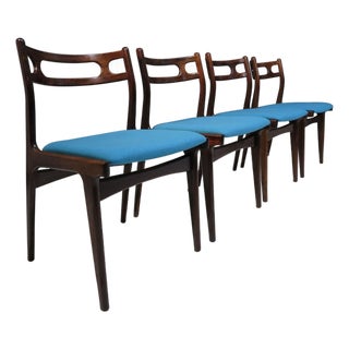 Mid 20th Century Attributed to Johannes Andersen for Uldum Moblefabrik Rosewood Dining Chairs - Set of 4 For Sale