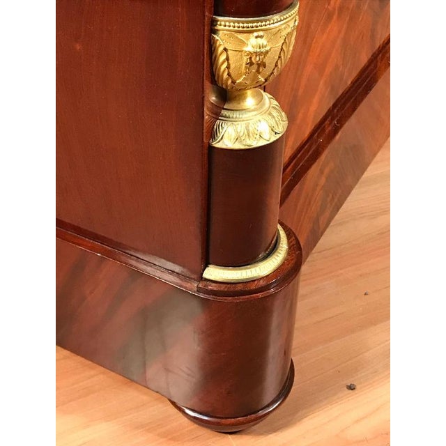 Gold Empire French Mahogany Commode with Gilt-Bronze Mounts, 1810 For Sale - Image 8 of 16