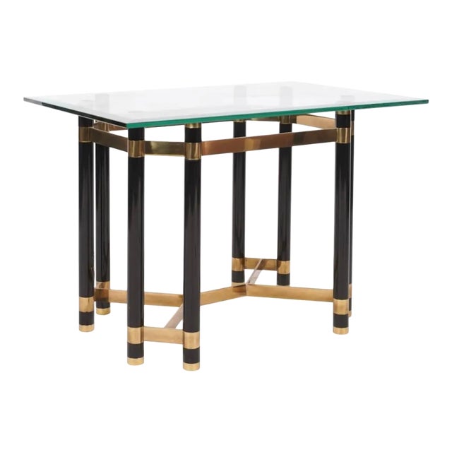 Modern Karl Springer Style Brass Side Table. For Sale