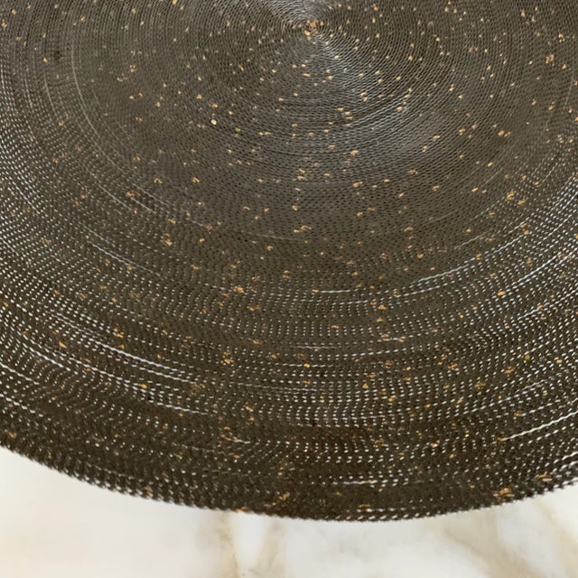 2010s Roost Large Grey Wire With Gold Flecks Shallow Bowl For Sale - Image 5 of 9