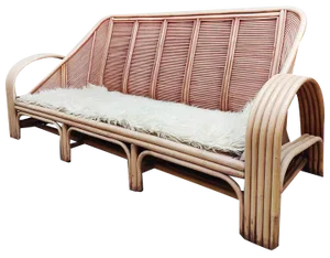 Vintage Pink Rattan Bamboo Lounge Set, 1960s, Set of 5