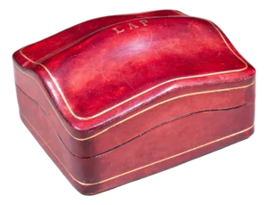 Mid-Century Italian Mongrammed Humpback Calfskin Trinket Box c.1960